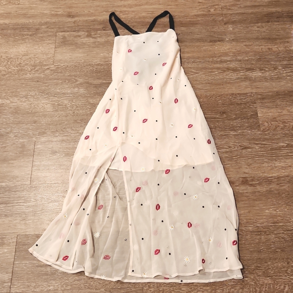 Finders Keepers Vanilla Floral Kiss Chi Chi Slit-Hem Dress Free People Collab